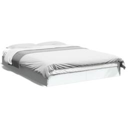 Berkfield Home Bed Frame without Mattress White 135x190 cm Double Engineered Wood - thumbnail 2