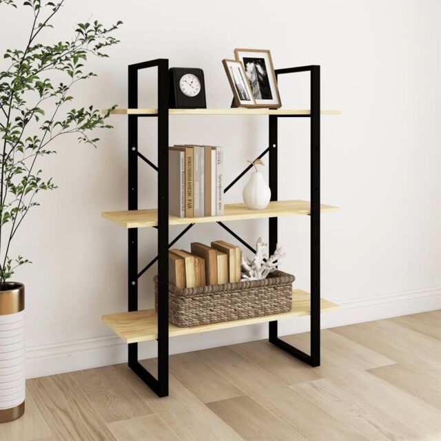 Berkfield Home 3-Tier Book Cabinet 80x30x105 cm Solid Pine Wood in Brown - Size: 80 x 30 x 105 cm - image 1