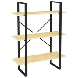 Berkfield Home 3-Tier Book Cabinet 80x30x105 cm Solid Pine Wood in Brown - Size: 80 x 30 x 105 cm - thumbnail 2