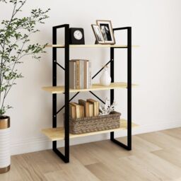 Berkfield Home 3-Tier Book Cabinet 80x30x105 cm Solid Pine Wood in Brown - Size: 80 x 30 x 105 cm - thumbnail 1