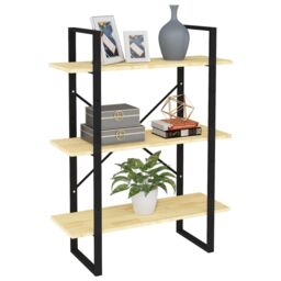 Berkfield Home 3-Tier Book Cabinet 80x30x105 cm Solid Pine Wood in Brown - Size: 80 x 30 x 105 cm - thumbnail 3