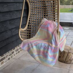Benjamin Tate Design Colorful Marble Blanket in Natural - Size: 120 cm x 150 cm - thumbnail 4