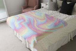 Benjamin Tate Design Colorful Marble Blanket in Natural - Size: 120 cm x 150 cm - thumbnail 3
