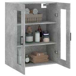 Berkfield Home Wall Mounted Cabinet Concrete Grey 69.5x34x90 cm - thumbnail 5