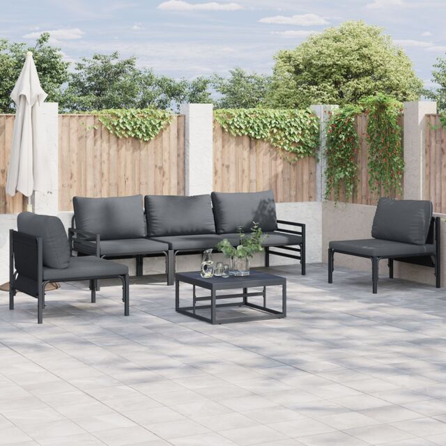 Berkfield Home Garden Sofa Set 5 pcs Anthracite Steel - image 1