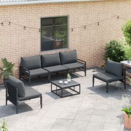 Berkfield Home Garden Sofa Set 5 pcs Anthracite Steel - thumbnail 5