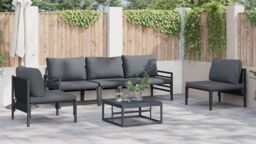 Berkfield Home Garden Sofa Set 5 pcs Anthracite Steel - thumbnail 6