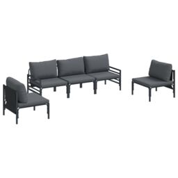 Berkfield Home Garden Sofa Set 5 pcs Anthracite Steel - thumbnail 2