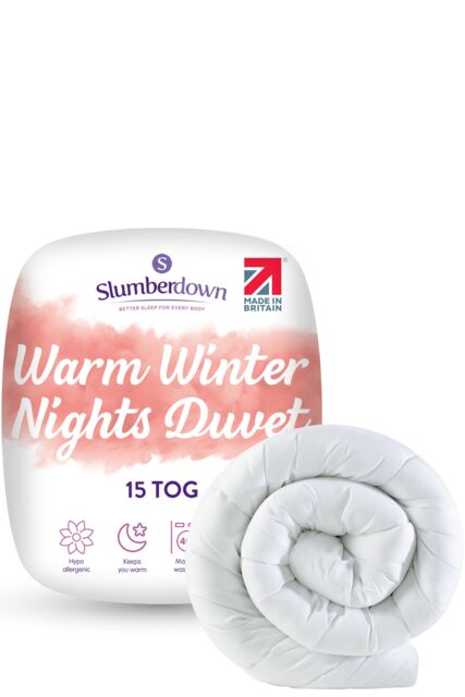 Slumberdown Warm Winter Nights 15 Tog Winter Duvet in White - Size: King - image 1