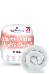 Slumberdown Warm Winter Nights 15 Tog Winter Duvet in White - Size: King - thumbnail 1