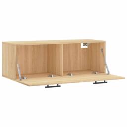 Berkfield Home Wall Cabinet Sonoma Oak 100x36.5x35 cm Engineered Wood in Light Tan - thumbnail 6