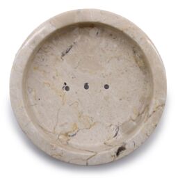 KDMD Round Honey Marble Flat Soap Dish in Beige - thumbnail 2