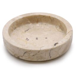 KDMD Round Honey Marble Flat Soap Dish in Beige - thumbnail 1