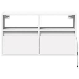 Berkfield Home TV Wall Cabinet with LED Lights White 80x31x45 cm - Size: 80 x 31 x 45 cm - thumbnail 6