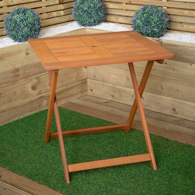 Samuel Alexander Windermere 4 Person Outdoor Square Wooden Folding Garden Table in Brown - image 1