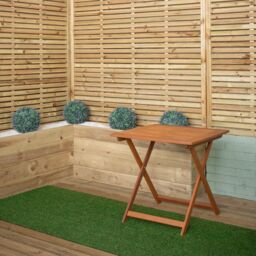 Samuel Alexander Windermere 4 Person Outdoor Square Wooden Folding Garden Table in Brown - thumbnail 2