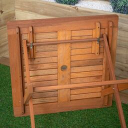 Samuel Alexander Windermere 4 Person Outdoor Square Wooden Folding Garden Table in Brown - thumbnail 5