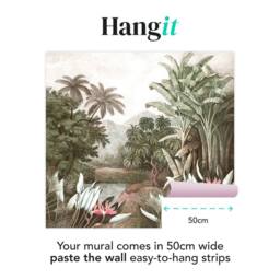 Superfresco Easy Vintage Jungle Mono Print To Order 3m x 2.8m Mural in White - thumbnail 3