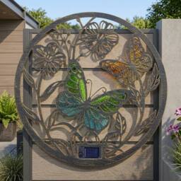 Garden Greatness Papillon Solar Butterfly Disc Wall Light - thumbnail 2