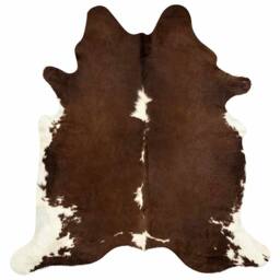 Berkfield Home Real Cowhide Rug Brown & White 180x220 cm - Size: Medium - thumbnail 6