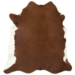 Berkfield Home Real Cowhide Rug Brown & White 180x220 cm - Size: Medium - thumbnail 7
