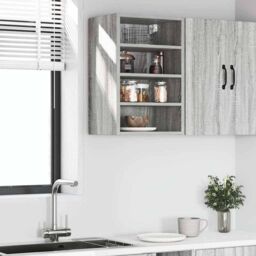 Berkfield Home Hanging Cabinet Grey Sonoma 40x29.5x60 cm Engineered Wood - thumbnail 3