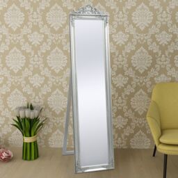 Berkfield Home Free-Standing Mirror Baroque Style 160x40 cm Silver - thumbnail 6