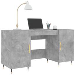 Berkfield Home Elegant Desk Concrete Grey 140x50x75 cm Engineered Wood - Size: 140 x 50 x 75 cm