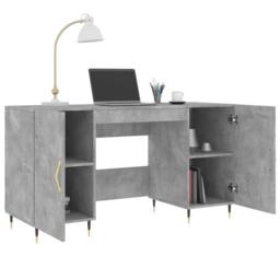 Berkfield Home Elegant Desk Concrete Grey 140x50x75 cm Engineered Wood - Size: 140 x 50 x 75 cm - thumbnail 4