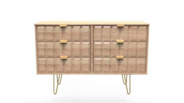 Ready Assembled 2 U Metro 6 Drawer Chest (Ready Assembled) in Light Oak - Size: Large - image 1