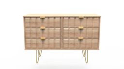 Ready Assembled 2 U Metro 6 Drawer Chest (Ready Assembled) in Light Oak - Size: Large - thumbnail 1