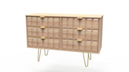 Ready Assembled 2 U Metro 6 Drawer Chest (Ready Assembled) in Light Oak - Size: Large - thumbnail 3