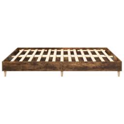 Berkfield Home Bed Frame without Mattress Smoked Oak 180x200cm Engineered Wood in Brown - Size: Super King - thumbnail 6