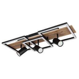 Netlighting Kassu 72x27cm Semi Flush Ceiling Light Matt Black 3x LED 3000K - Size: 72x27 cm - thumbnail 2
