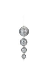 VFM e-Store Christmas Bauble Decoration Hanging Tree Ornament 4 31x9. 2x9. Silver