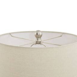 Wyld Haus Bloomthorn Lattice Ceramic Table Lamp with Linen Shade in Beige - thumbnail 4