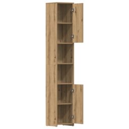 Berkfield Home Bathroom Cabinet Artisan Oak 30x30x183.5 cm Engineered Wood in Brown - thumbnail 5