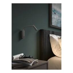 Netlighting Gamma Extend LED Reading Light Adjustable Arm Nickel IP20 2.1W 2700K in Grey - thumbnail 2