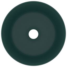 Berkfield Home Luxury Wash Basin Round Matt Dark Green 40x15 cm Ceramic