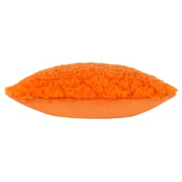 Heya Home Fluff Ball Faux Fur Cushion in Orange - Size: 45 cm x 45 cm - thumbnail 3