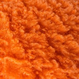 Heya Home Fluff Ball Faux Fur Cushion in Orange - Size: 45 cm x 45 cm - thumbnail 5