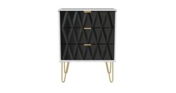 Ready Assembled 2 U Dallas 3 Drawer Midi Sideboard (Ready Assembled) in Black - thumbnail 1