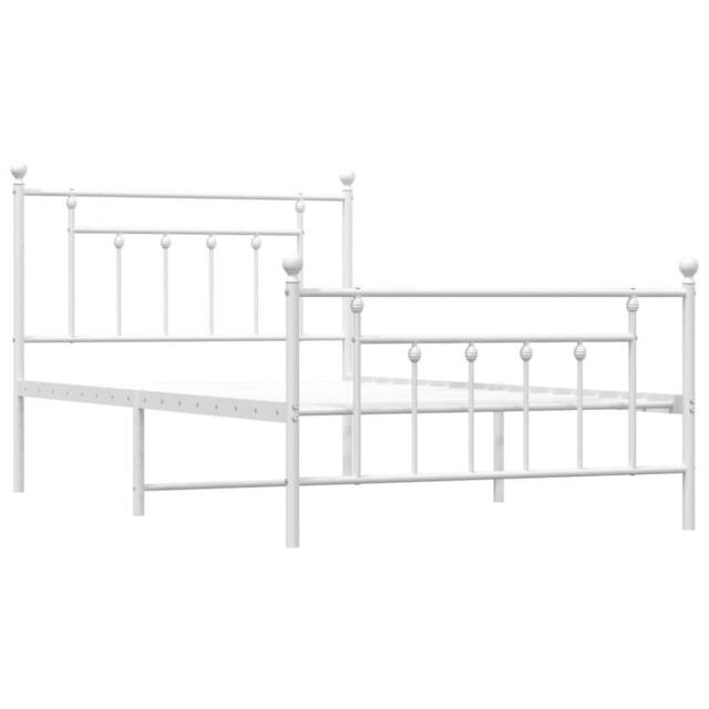Berkfield Home Metal Bed Frame with Headboard & Footboard White 107x203 cm - image 1