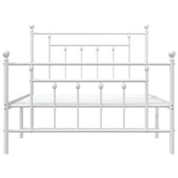 Berkfield Home Metal Bed Frame with Headboard & Footboard White 107x203 cm - thumbnail 6