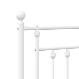 Berkfield Home Metal Bed Frame with Headboard & Footboard White 107x203 cm - thumbnail 9