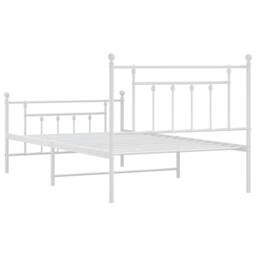 Berkfield Home Metal Bed Frame with Headboard & Footboard White 107x203 cm - thumbnail 8