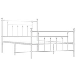 Berkfield Home Metal Bed Frame with Headboard & Footboard White 107x203 cm - thumbnail 1