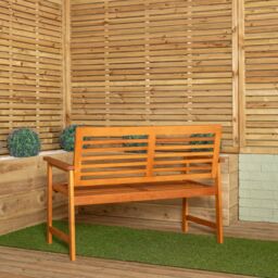 Samuel Alexander Waimea 2 Seater Outdoor Wooden Garden Bench in Brown - thumbnail 3