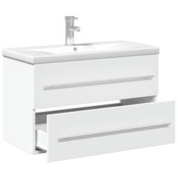 Berkfield Home Bathroom Sink Cabinet with Built-in Basin White - thumbnail 5