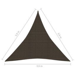 Berkfield Home Sunshade Sail 160 g/m ² Brown 3.6x3.6x3.6 m HDPE - thumbnail 6